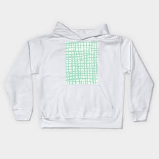 Retro grid pattern - pastel turquoise Kids Hoodie